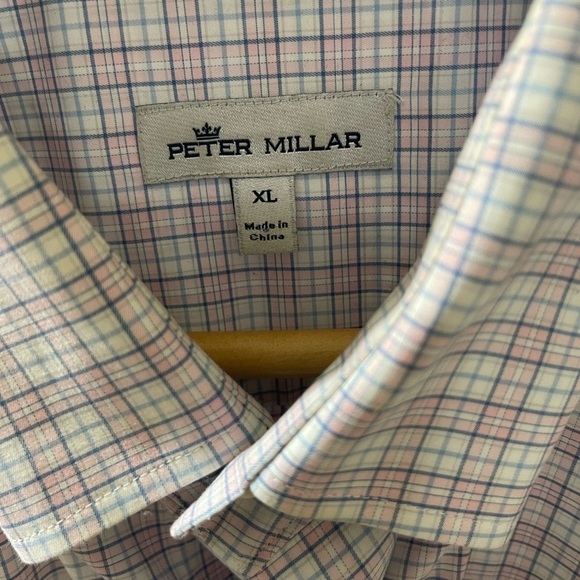 Peter Millar Size XL Button Down Shirt Casual with Pocket Long sleeves cotton. - Picture 6 of 6